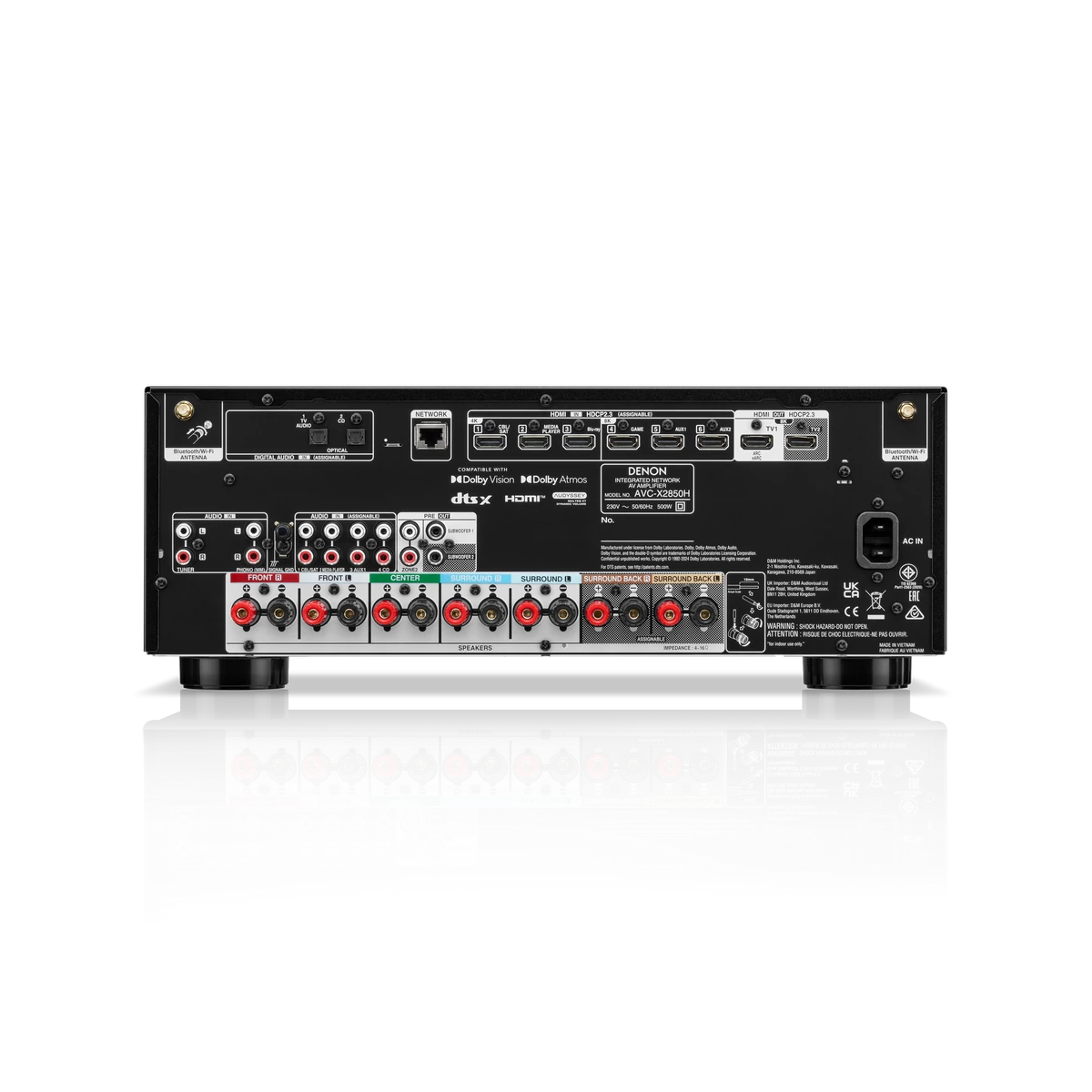 DENON AVC-X2850H 7.2 8K házimozi erősítő, fekete | ExtremeAudio