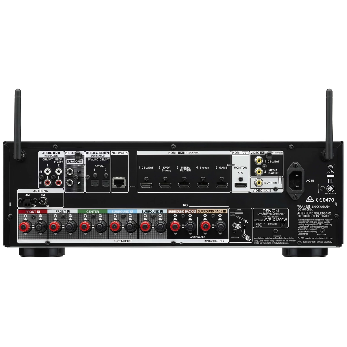 Denon AVR-X1200W 7.2 HD AV erősítő,Dolby Atmos,DTS X hangzással
