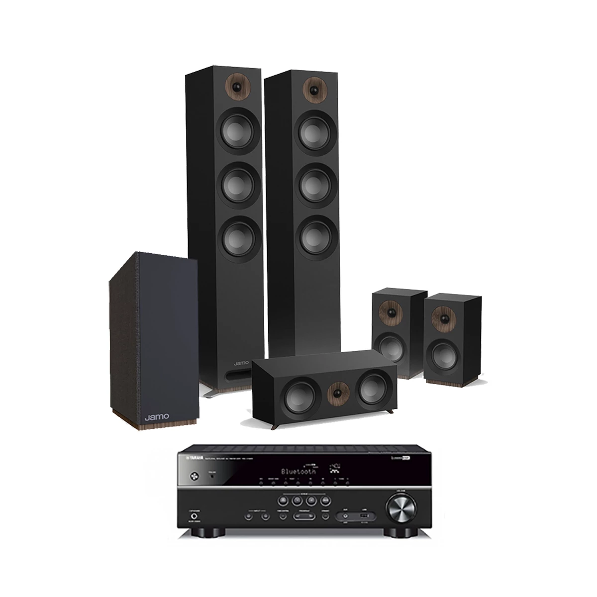 Jamo S 809 HCS 5.1 fekete + Yamaha RX-V485 fekete házimozi szett