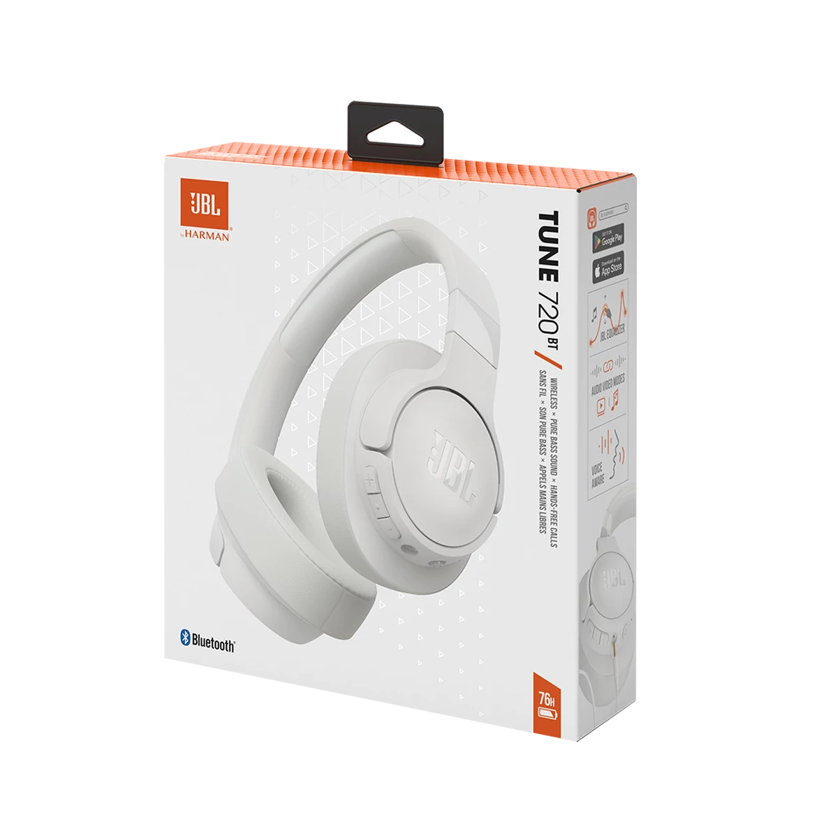 JBL Tune 720BT Bluetooth fejhallgató, fehér | ExtremeAudio HiFi