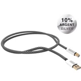 NorStone Jura USB A-B ezüstözött összekötő kábel, 3 méter
