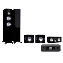 NAD T 778 + Monitor Audio Silver 300 7G 5.0 házimozi szett, zongoralakk fekete