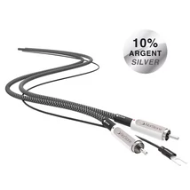 NorStone Jura RCA Grounded ezüstözött audio összekötő kábel, 0.6 méter