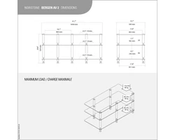 NorStone Bergen 2 A/V TV- és HiFi állvány, fekete