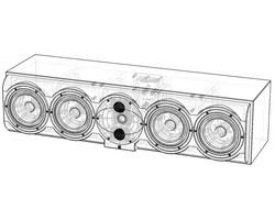 Perlisten S7c centersugárzó, zongoralakk fekete