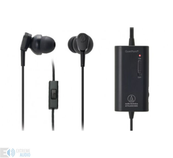 Audio-technica ATH-ANC33iS aktív zajszűrős fülhallgató, fekete
