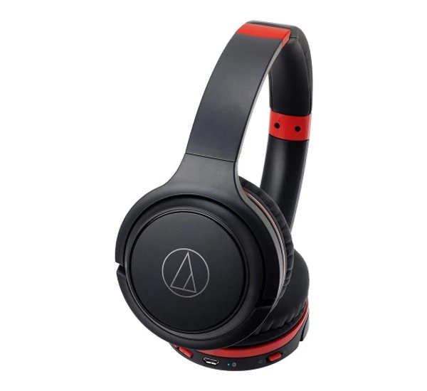 Audio-technica ATH-S200BT vezeték nélküli fejhallgató, fekete/piros
