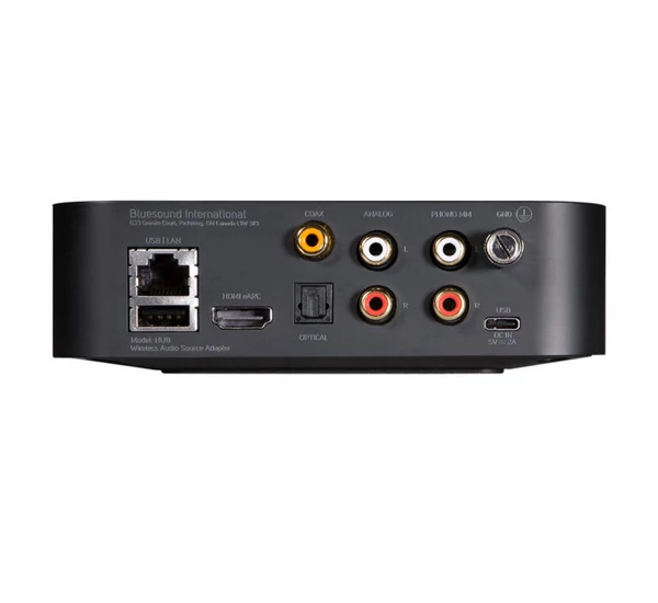 Bluesound HUB, vezeték nélküli audioforrás-adapter, fekete