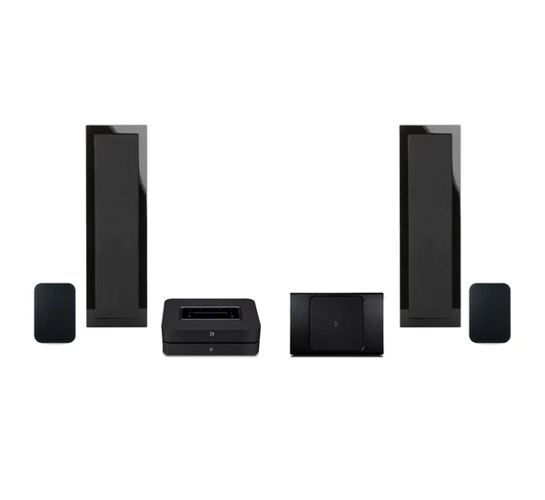Bluesound POWERNODE + SoundFrame 2 On-Wall 4.1 házimozi szett, fekete