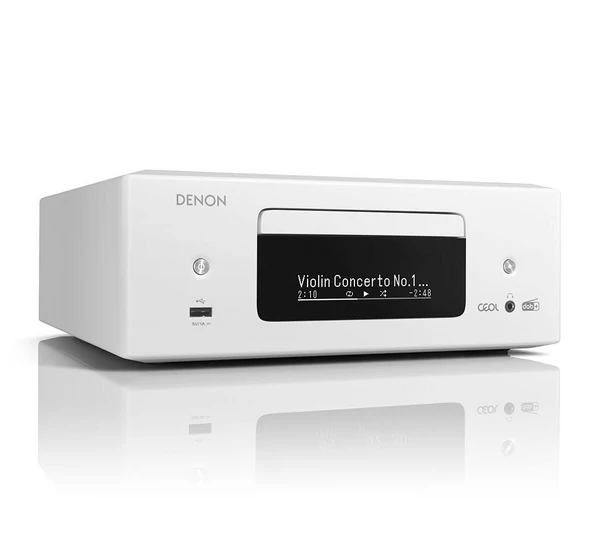 DENON RCD-N12 DAB sztereó CD/rádióerősítő, fehér
