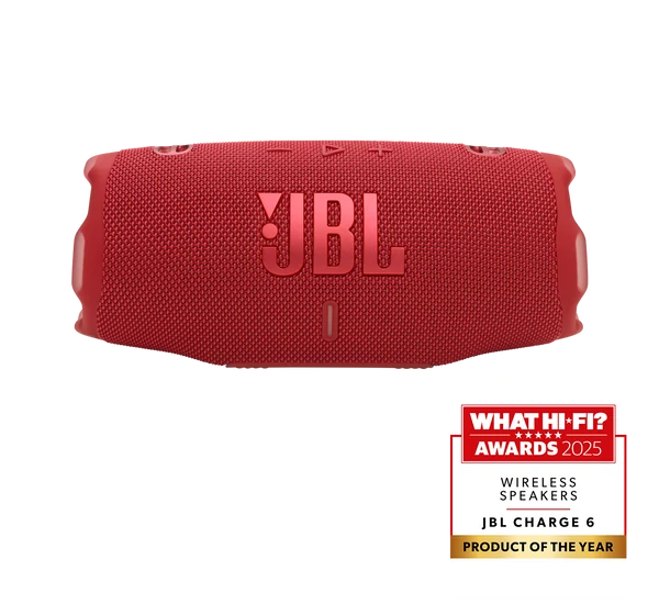 JBL CHARGE 6 vízálló hordozható Bluetooth-hangszóró, piros