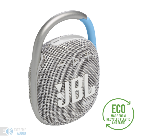 JBL Clip 4 ECO hordozható Bluetooth hangszóró, fehér
