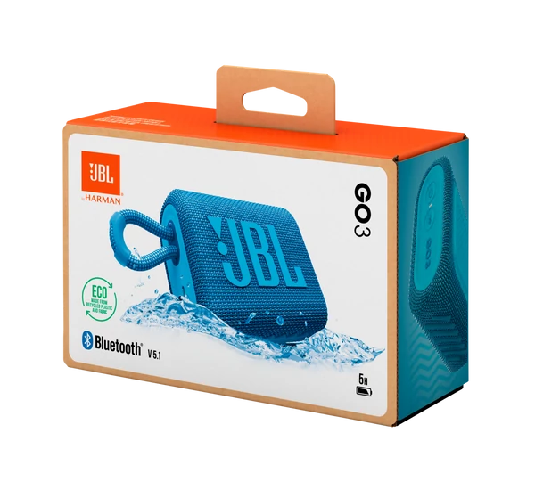 JBL GO 3  ECO hordozható bluetooth hangszóró, kék