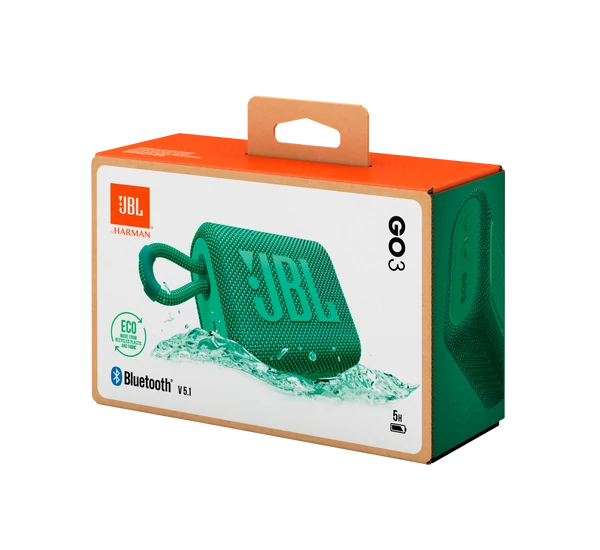 JBL GO 3  ECO hordozható bluetooth hangszóró, zöld