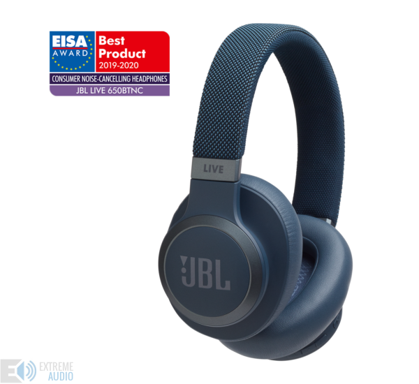 JBL Live 650BTNC zajszűrős Bluetooth fejhallgató, kék (Bemutató darab)