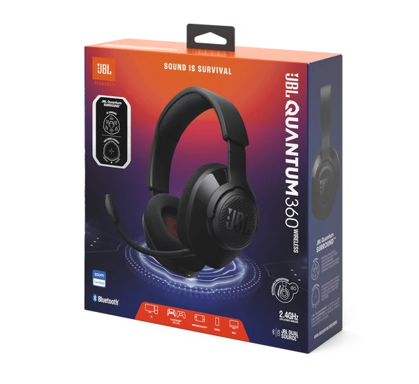 JBL Quantum 360 Gamer Vezeték nélküli fejhallgató, fekete