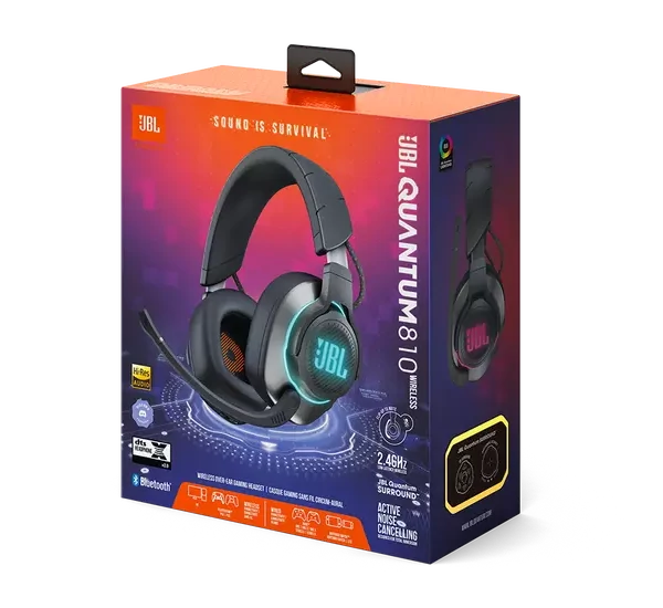 JBL Quantum 810 Gamer, zajszűrős, vezeték nélküli fejhallgató, fekete