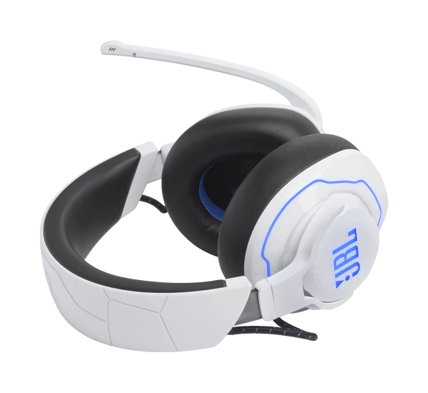 JBL Quantum 910P Gamer, zajszűrős, vezeték nélküli fejhallgató, fehér/kék