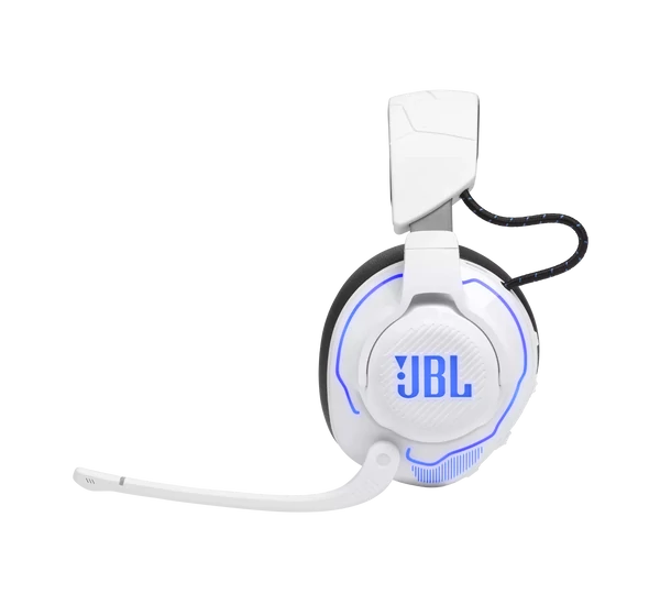 JBL Quantum 910P Gamer, zajszűrős, vezeték nélküli fejhallgató, fehér/kék