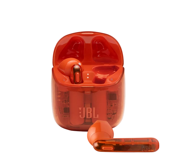 JBL TUNE 225TWS Ghost Edition fülhallgató, átlátszó-narancs