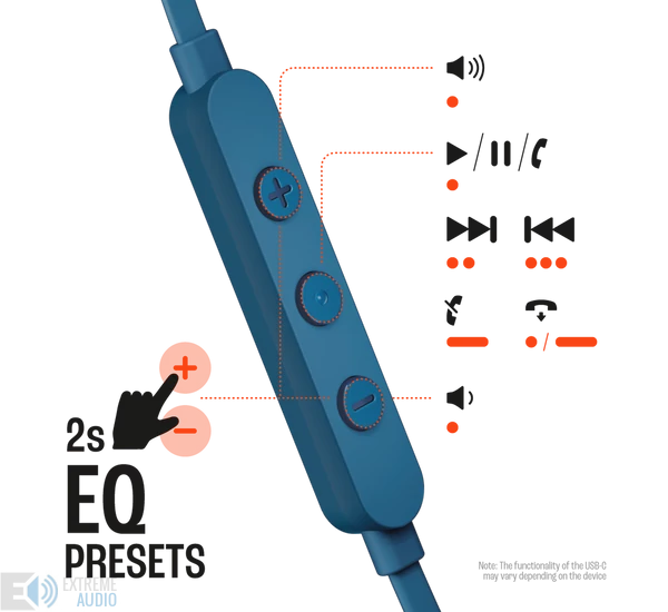 JBL TUNE 305C USB-C vezetékes fülhallgató, kék