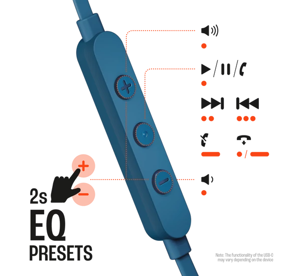 JBL TUNE 305C USB-C vezetékes fülhallgató, kék