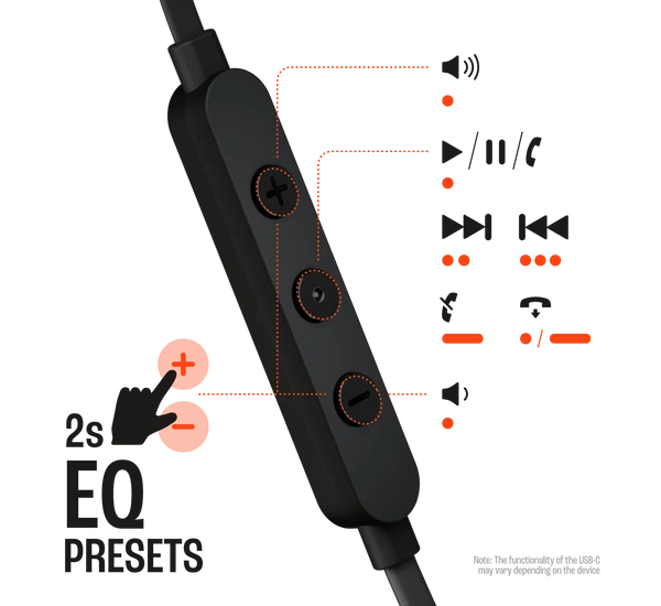JBL TUNE 305C USB-C vezetékes fülhallgató, fekete
