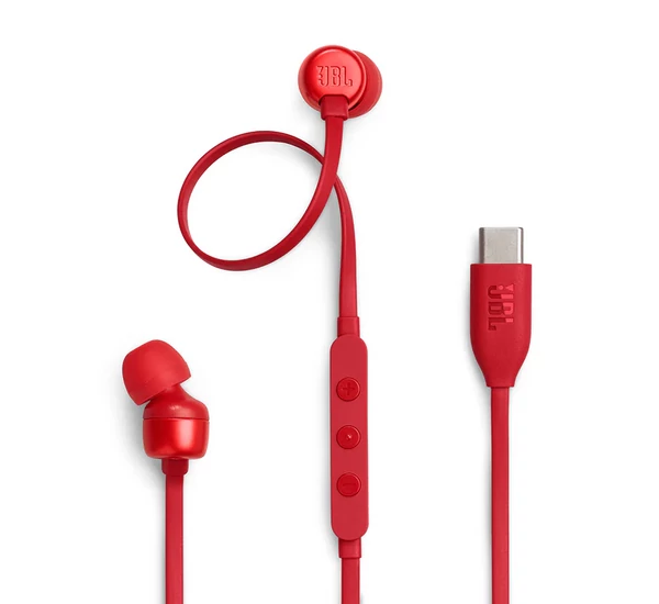 JBL TUNE 310C USB-C vezetékes fülhallgató, piros