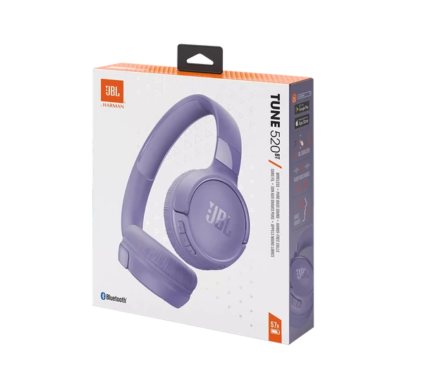 JBL TUNE 520BT Bluetooth-os fejhallgató, lila