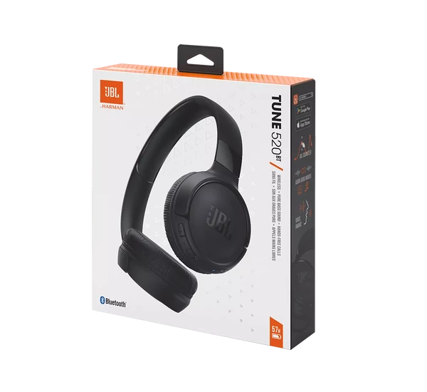 JBL TUNE 520BT Bluetooth-os fejhallgató, fekete (BEMUTATÓ DARAB)