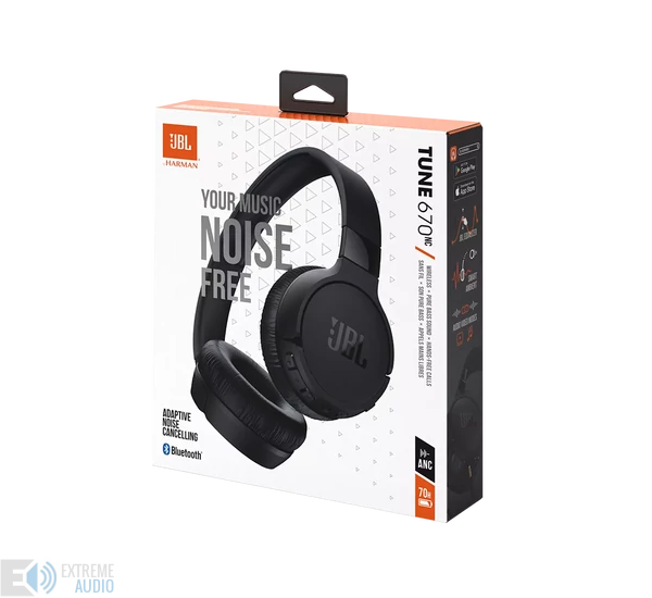 JBL Tune 670NC bluetooth-os, zajszűrős fejhallgató, fekete