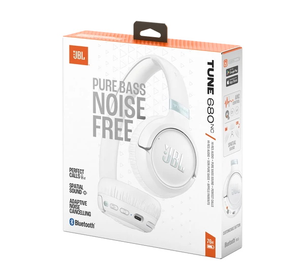 JBL TUNE 680NC Bluetooth-os fejhallgató, fehér