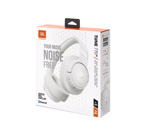JBL TUNE 770NC Bluetooth-os, zajszűrős fejhallgató, fehér