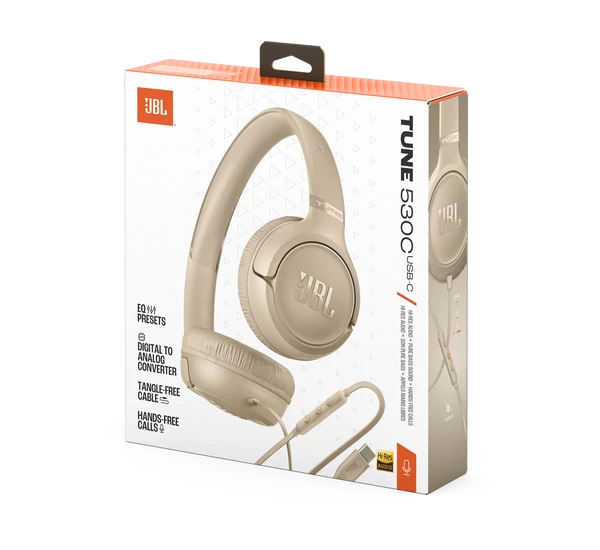 JBL TUNE 530C USB-C fejhallgató, bézs
