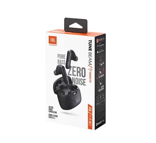 JBL Tune Beam True Wireless fülhallgató, fekete