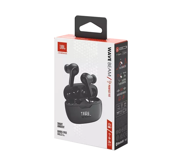 JBL Wave Beam True Wireless fülhallgató, fekete