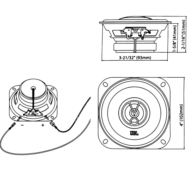 JBL STAGE1 41F, 10 cm-es, 2 utas autó hangszóró pár