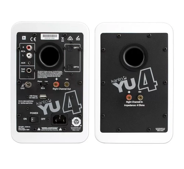 Kanto Audio YU4 Aktív Bluetooth hangfal, lakk fehér