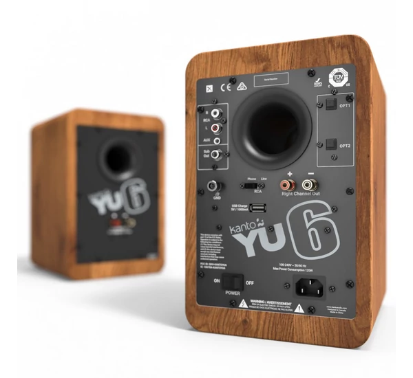 KANTO AUDIO YU6 Aktív Bluetooth hangfal, dió