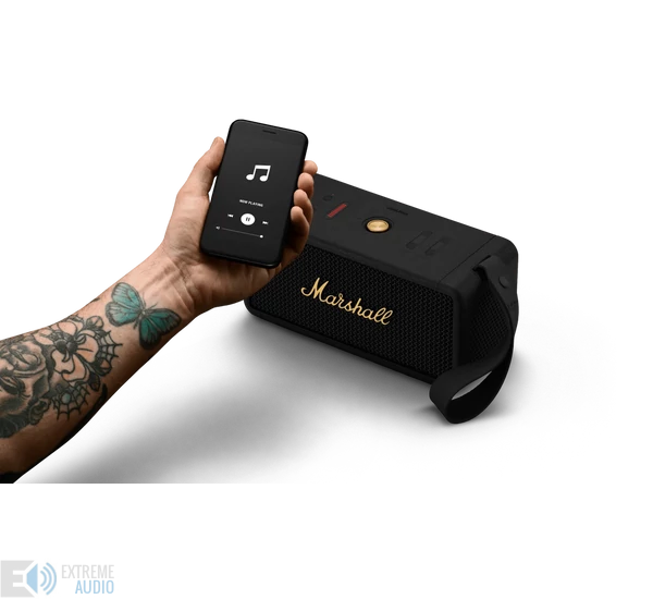 Marshall Middleton hordozható bluetooth hangszóró, fekete/bronz