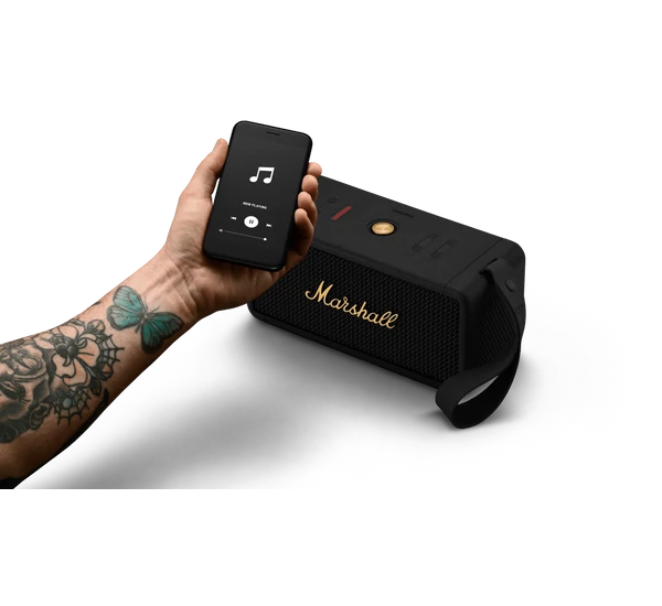 Marshall Middleton hordozható bluetooth hangszóró, fekete/bronz