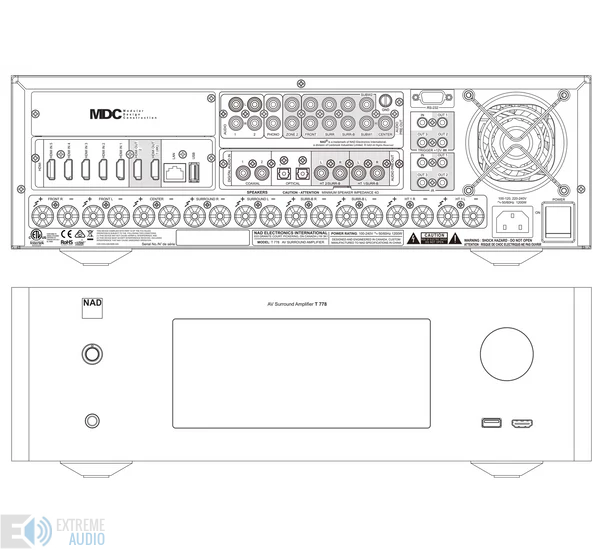 NAD T 778 7.1.4 csatornás surround házimozi erősítő (Bemutató darab)