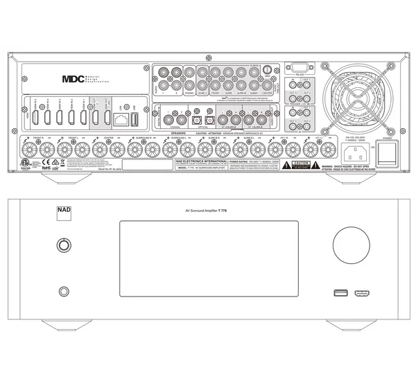 NAD T 778 7.1.4 csatornás surround házimozi erősítő (Bemutató darab)