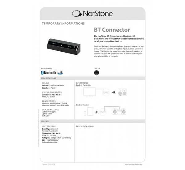 NorStone HD Bluetooth adó-vevő egység