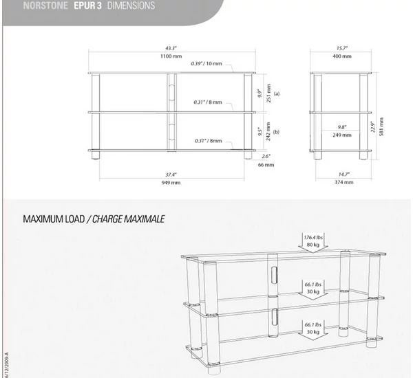 NorStone Epur 3 TV állvány, ezüst