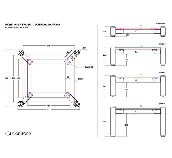 NorStone Spider Base Bamboo készüléktartó állvány