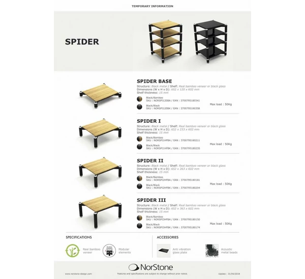 NorStone Spider Base Bamboo készüléktartó állvány