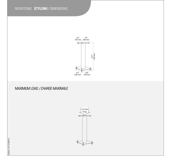NorStone Stylum 1 hangfal állvány, fekete