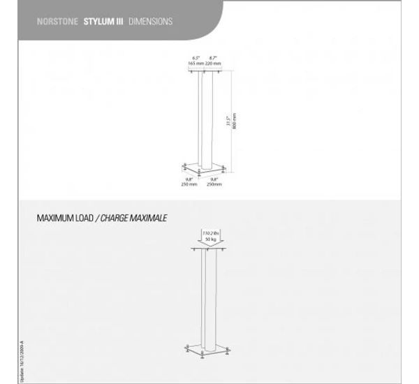 NorStone Stylum 3 hangfal állvány, fekete