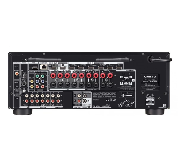 Onkyo TX-NR686 7.2 hálózatképes UHD házimozi erősítő, Fekete